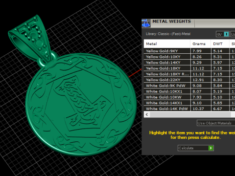Celtic pendant gold 3D Model