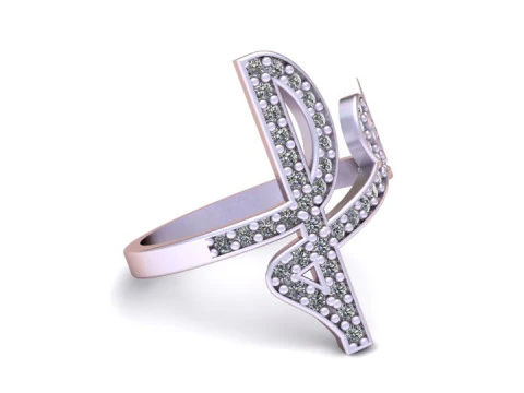 Custom letter ring 3D Model