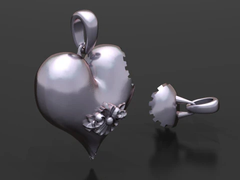 Broken heart pendant 3D Model