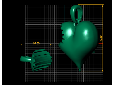Broken heart pendant 3D Modell