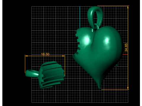Broken heart pendant 3D Model
