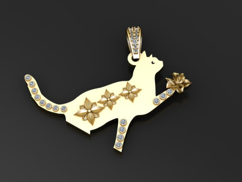 Cat pendant jewelry 3D Model