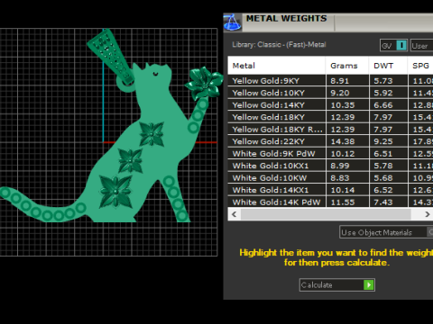 Cat pendant jewelry 3D Model