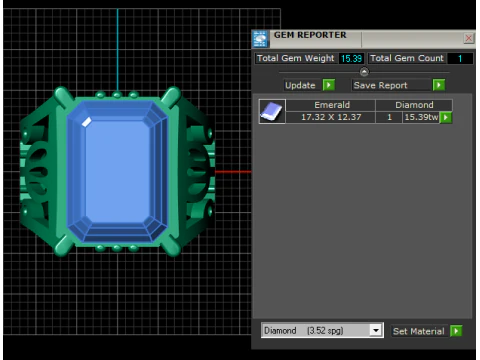 Imperial Emerald-Cut Gemstone Rings 3D Model
