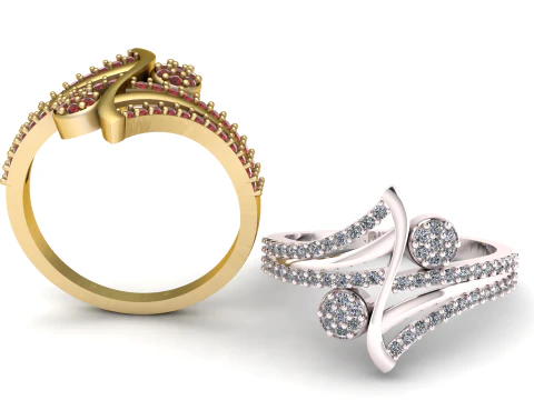 Crimson elegantie Ruby Ring 3D Model