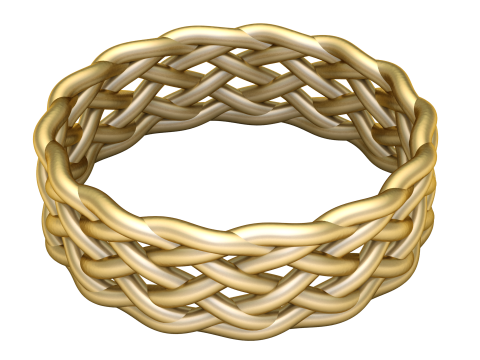 Golden Braided Eternity Band 3D Model
