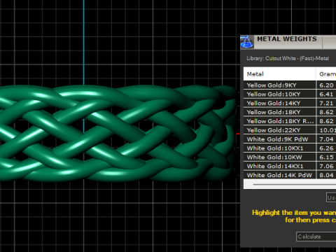 Golden Braided Eternity Band 3D Model