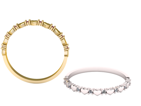 Golden Heart Eternity Band Modèle 3D