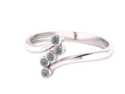 Golden Cluster Ruby Ring 3D Model