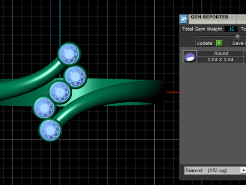 Golden Cluster Ruby Ring 3D Model