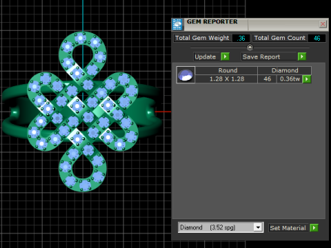 Cincin Emas Kisi Berlian Jalinan Model 3D