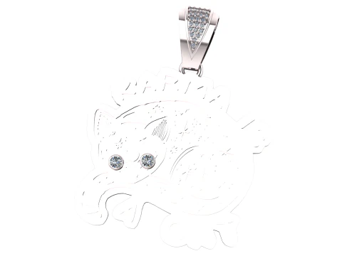 Karma Is a Cat Gold Pendant with Diamond Eyes 3D Model
