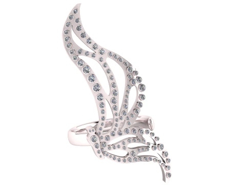 Rainbow Gemstone Dragonfly Gold Pendant 3D Model