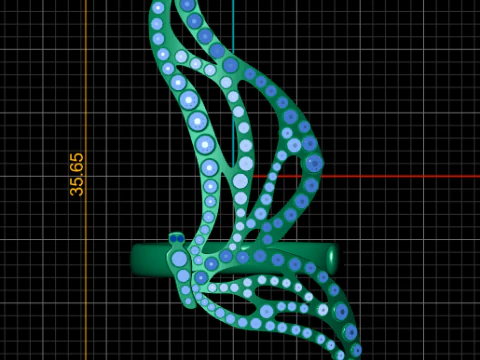 Rainbow Gemstone Dragonfly Gold Pendant 3D Model