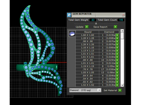 Rainbow Gemstone Dragonfly Gold Pendant 3D Model