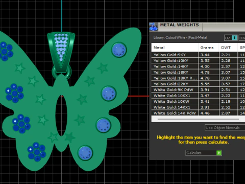 Celestial Butterfly Gold Pendant with Gemstone Accents 3D Model