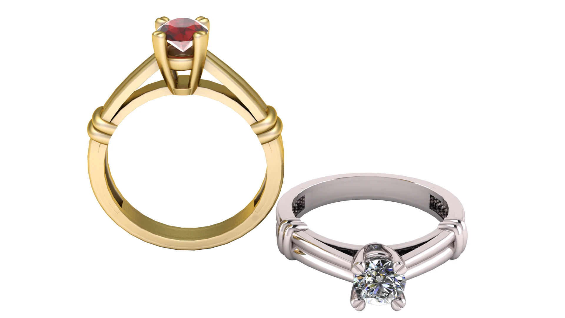 Crimson Elegance Ring 3D Print Model .c4d .max .obj .3ds .fbx .stl .blend 