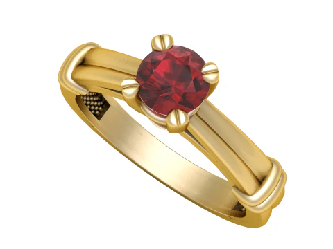 Crimson Elegance Ring 3D Print Model