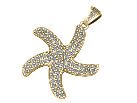 Ocean Star Diamond Pendant 3D Print Model