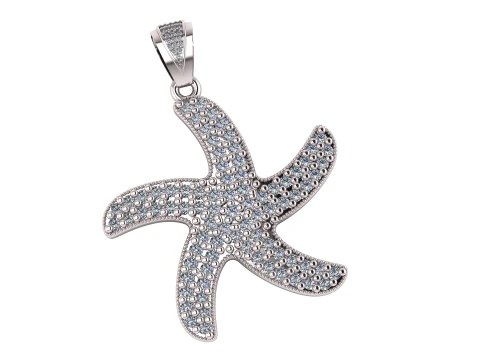 Ocean Star Diamond Pendant 3D Print Model