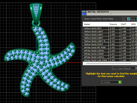 Ocean Star Diamond Pendant 3D Print Model