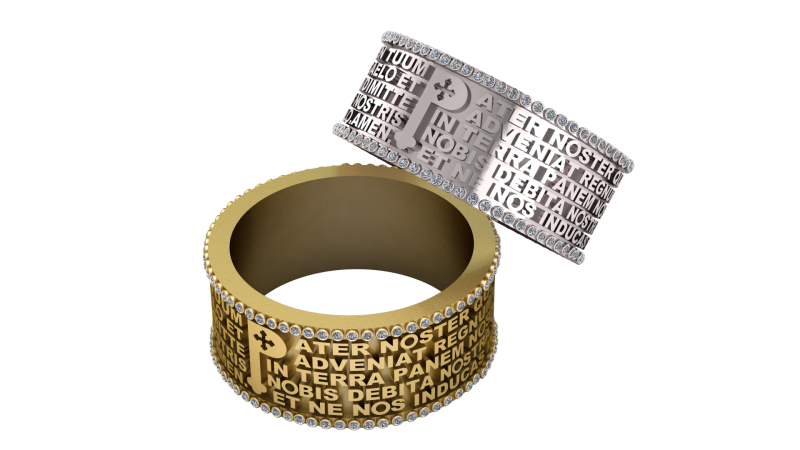 Pater Noster Diamond Prayer Ring 3D Print Model .c4d .max .obj .3ds .fbx .stl .blend 