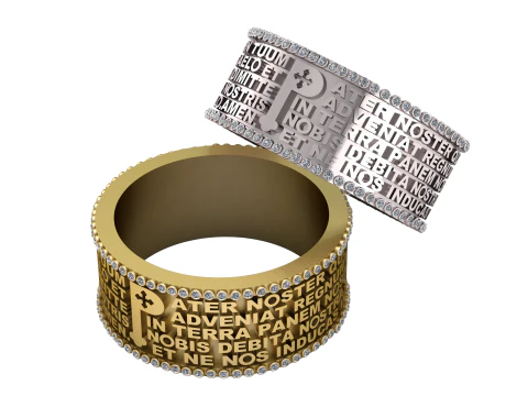 पैटर नोस्टर डायमंड प्रार्थना अंगूठी 3D प्रिंट मॉडल