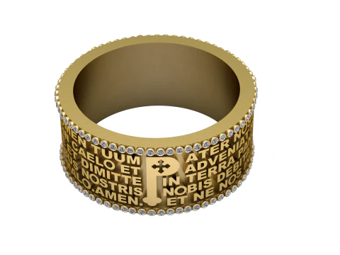 Pater Noster Diamond Prayer Ring 3D Print Model