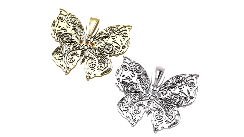 Eternal Flight Butterfly Pendant 3D 打印模型 .c4d .max .obj .3ds .fbx .stl .blend 