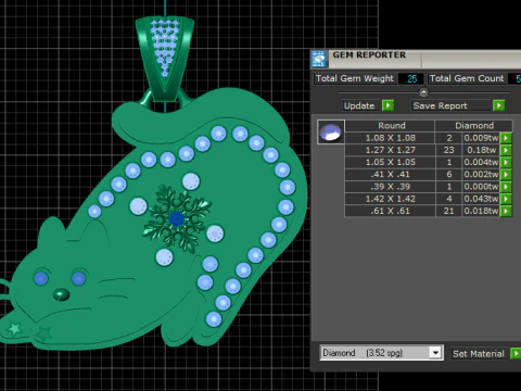 Whisker Charm Cat Pendant 3D Print Model