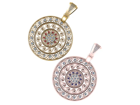 Pingente Medalh&atilde;o Espiral Celestial Modelo de Impressão 3D