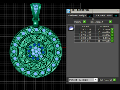 Celestial Spiral Medallion Pendant 3D Print Model
