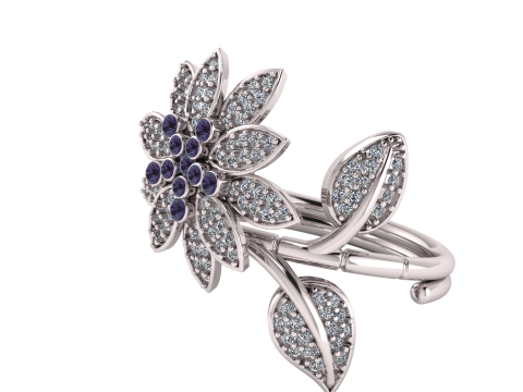 Blossom Radiance Flower Ring Modello di stampa 3D