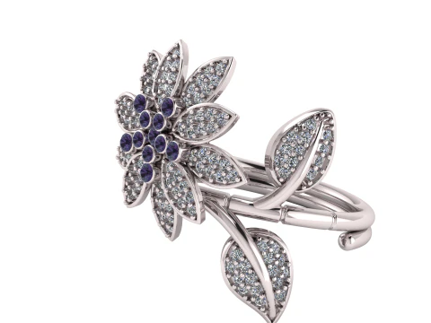 Blossom Radiance Flower Ring 3D Print Model