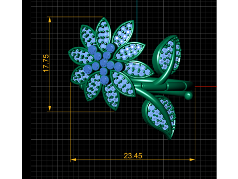 Blossom Radiance Flower Ring Modello di stampa 3D