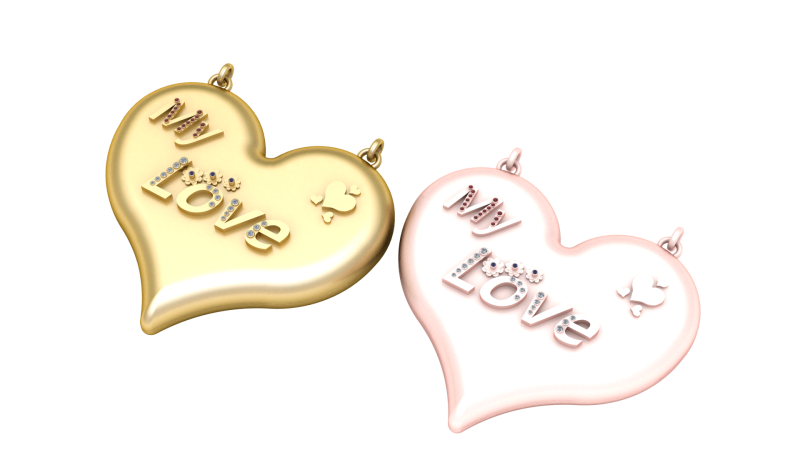Eternal Love Heart Pendant 3D Druckmodell .c4d .max .obj .3ds .fbx .stl .blend