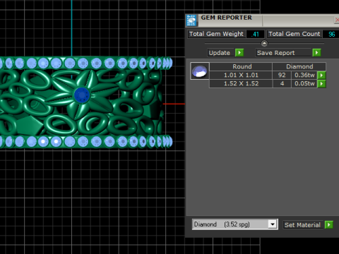 Floral Majesty Diamond Band 3D Print Model