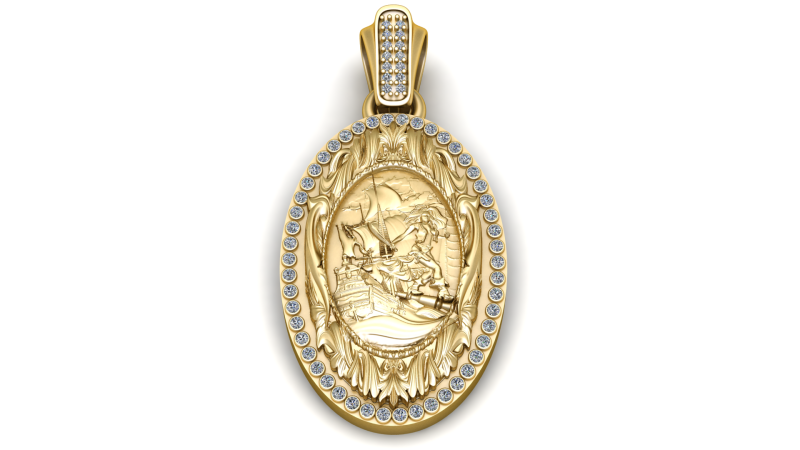 Saint George Victory Medallion Pendant Model do druku 3D .c4d .max .obj .3ds .fbx .stl .blend