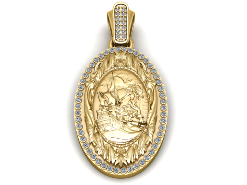 Saint George Victory Medallion Pendant Modèles 3D en vedette