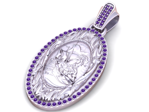 Saint George Victory Medallion Pendant Model do druku 3D
