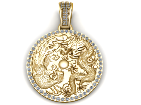 Dragon Phoenix Harmony Medallion 3D printmodel