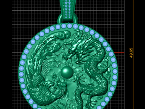 Dragon Phoenix Harmony Medallion 3D Print Model