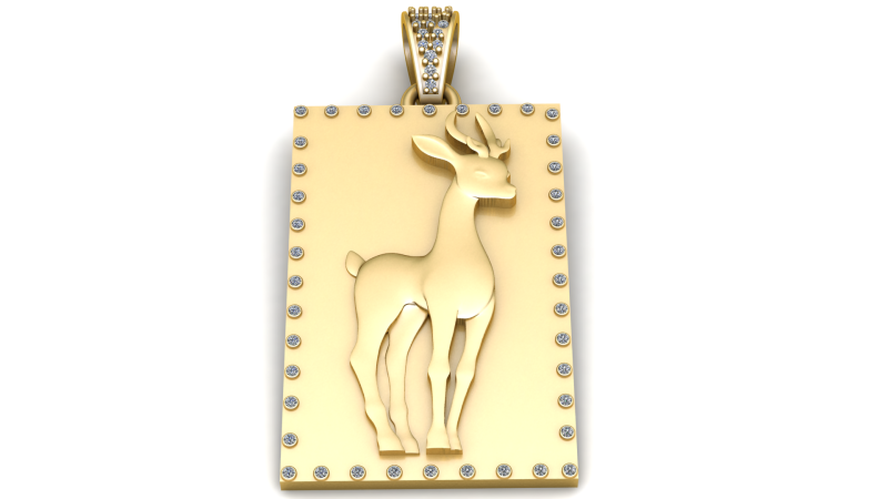 Emerald Grace Deer Pendant 3D प्रिंट मॉडल .c4d .max .obj .3ds .fbx .stl .blend