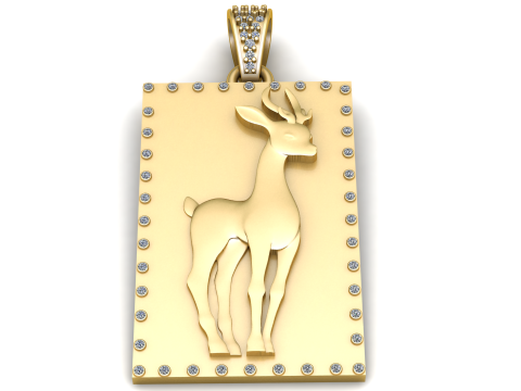 Emerald Grace Deer Pendant 3D Принт Модель