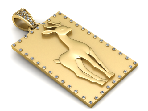 Emerald Grace Deer Pendant 3D प्रिंट मॉडल