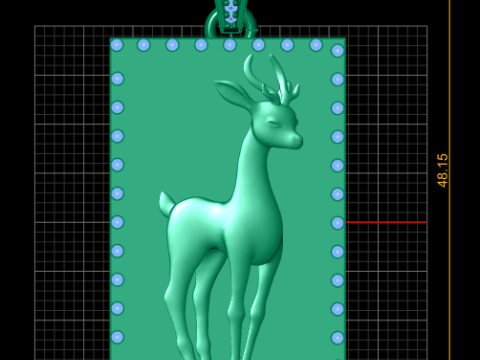 Emerald Grace Deer Pendant 3D प्रिंट मॉडल