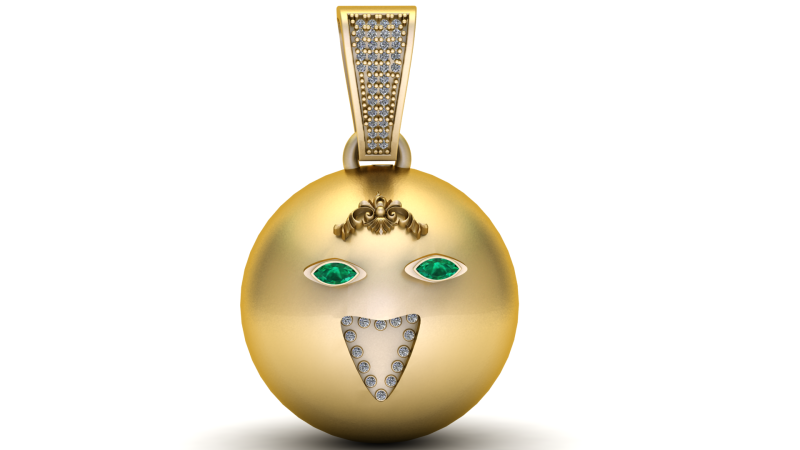 Emerald Expression Pendant Model Cetak 3D .c4d .max .obj .3ds .fbx .stl .blend 
