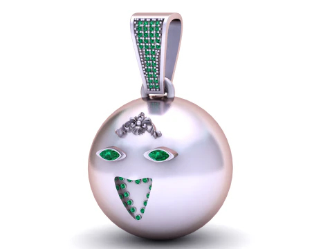 Emerald Expression Pendant 3D Print Model