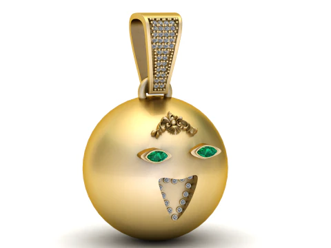 Emerald Expression Pendant 3D Print Model