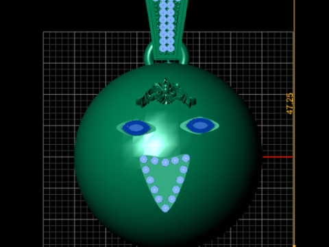 Emerald Expression Pendant Model Cetak 3D